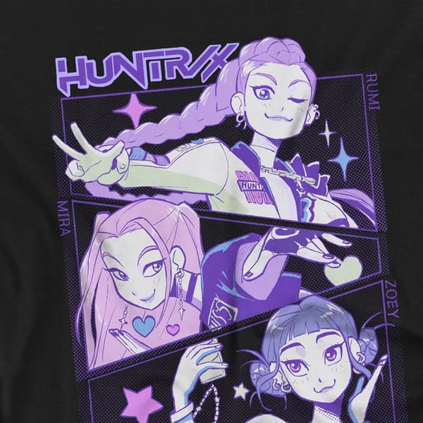 K-Pop Devil Hunter Barn T-shirt - Huntr/X Anime - Perfekt Black 3-4 Years