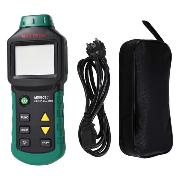 MS5908C LCD Strømafbryder Analysator RCD Tester EU Stik-Perfekt