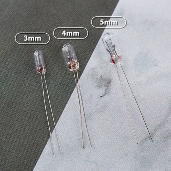 25 STK 5 mm 4 mm 3 mm klar 12V minilampa av vete rislökar Switchc - Perfet 25Pcs 3MM