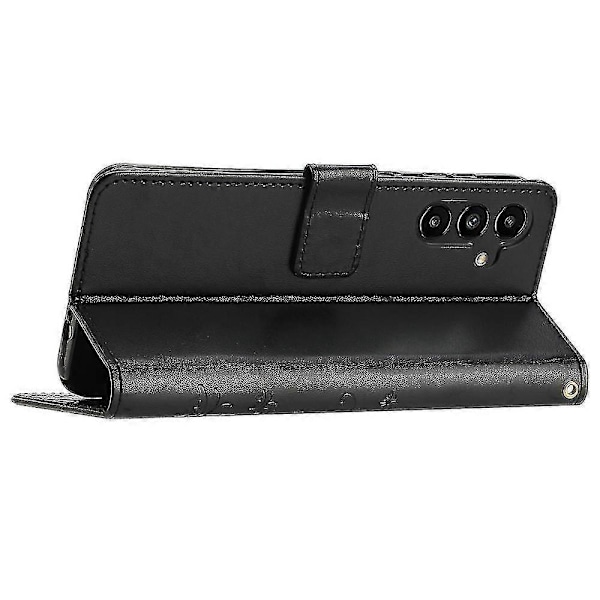 Kompatibel med Samsung Galaxy A55 5G Sommerfugl Læder Etui Telefon Cover med Stand Wallet-Perfet Black