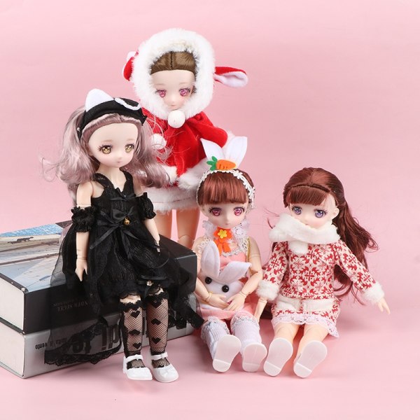 30cm Dukke 20 Movable s 12 Tommer Makeup Dress Up Anime Eyes Dolls - Perfet 7