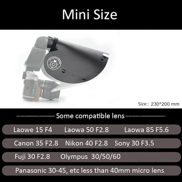 Makro Diffuser Reflektor Mjukt Ljusskydd Kompatibelt med Canon 100 Sony 90 Nikon 105 Objektiv NYTT-Perfekt Mini Reflector