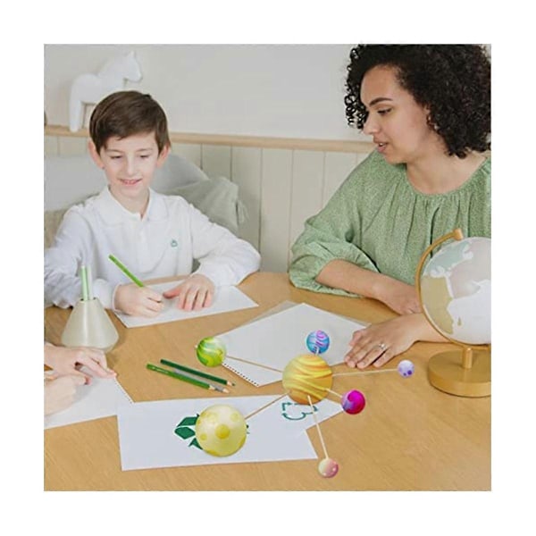 SolSystemprojekt-kit, Planetmodellhantverk 14 Blandade Storlekar Polystyrenkulor för Skolan Sc-Perfet