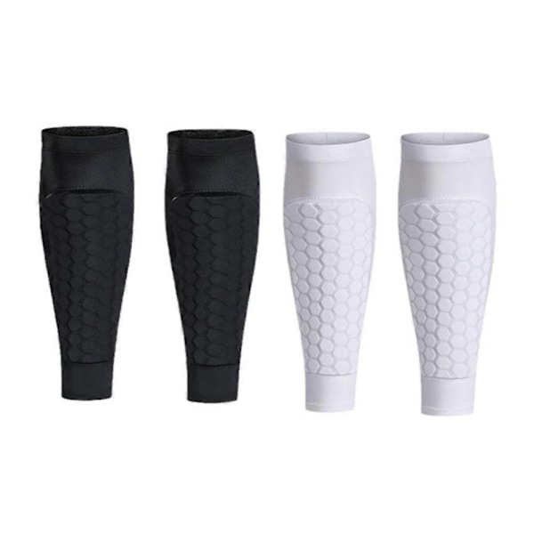 Benbeskyttere med benvarmere, stødabsorberende honeycomb nylon støttesok, skinnebensbeskytter - Perfekt Black L