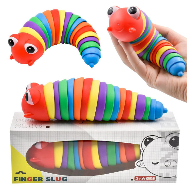 Fidget Slug Toys Vridbar sensorisk leksak Slumpmässig färg - Perfet Slug random double color