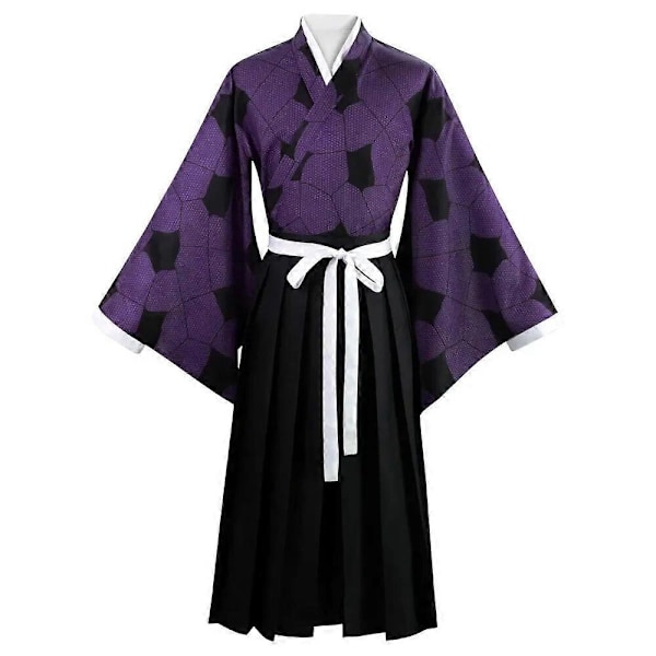 Kokushibo Cosplay -asu Anime Demon Slayer Kimetsu No Yaiba Kokushibo Peruukki Kimono Haori -asu Helloween Miehille - Täydellinen costume wig M