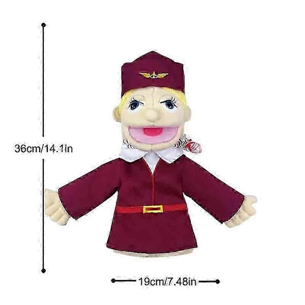 Pehmeä pehmolelu Käsinukke Hauskat nuket lelu Ammattimainen hahmo Käsinukke - Täydellinen stewardess