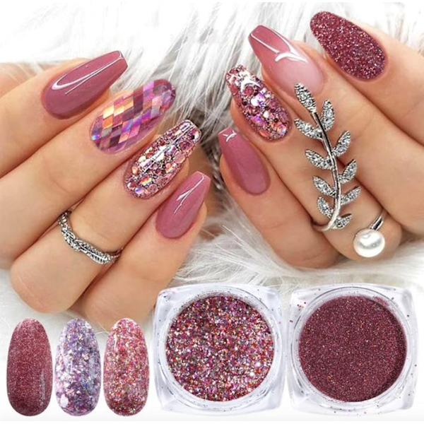 st nagelglitter glitter, Nageldekorationer- Perfet
