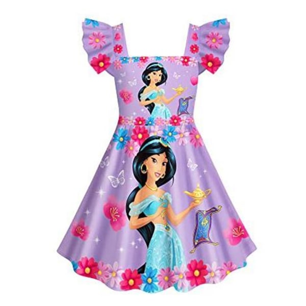 Tecknad klänning för tjejer Prinsessan Festklänningar Cosplay mörk 120cm purple 110cm