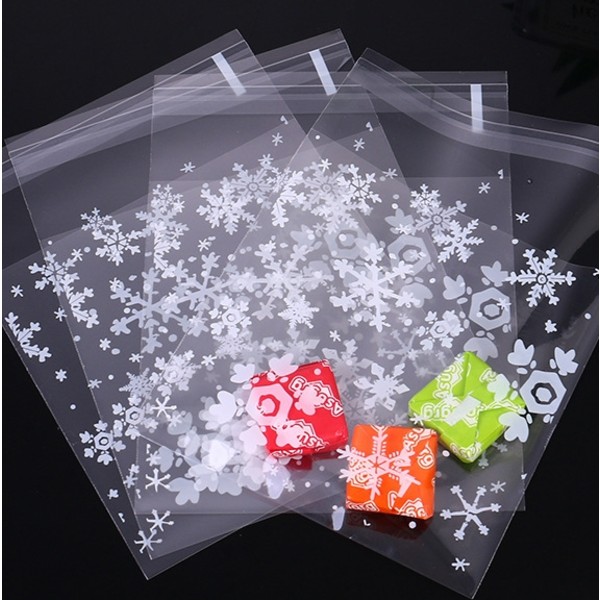200 styk Snowflake selvklæbende selvforseglende pose Snowflake Cr - Perfet