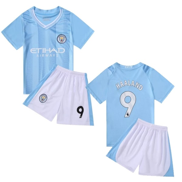 HAALAND No.9 trikotsett Manchester City treningsskjorte dress for barn gutter sesong 2023-24 Size 28