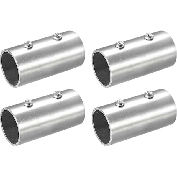 4 stk. Rett Rørkobling, 2-veis Håndlistkobling i Rustfritt Stål, 60mm Lengde, for 1 (25mm) OD Rør for Rekkverk - Perfekt
