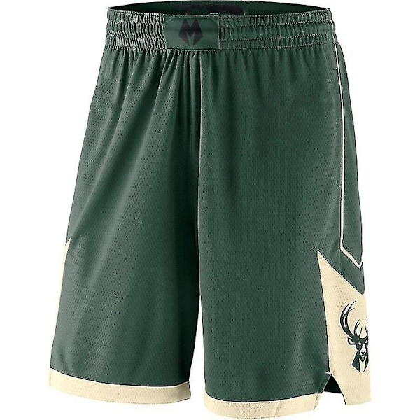 Milwaukee Bucks Basketball Shorts Basketball Sports Shorts/grønn-Perfet XL (180-185cm)