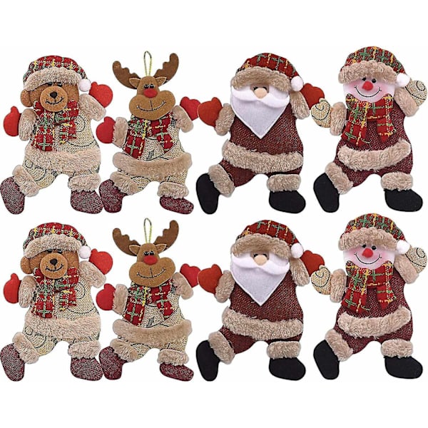 Jultomten Snögubbe Björn Älg Juldekoration Julgranshängande dekorationer, bra juldekoration för att lägga till en festivalkänsla till ditt hem (8