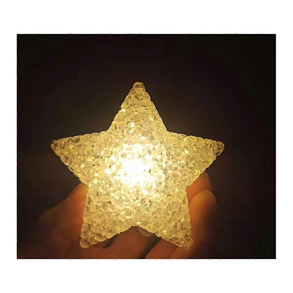 PVC Nattelys Stjerneformet Lys Barnegave til Ferie og Bursdag - Perfekt Warm Yellow-Handheld 8CM