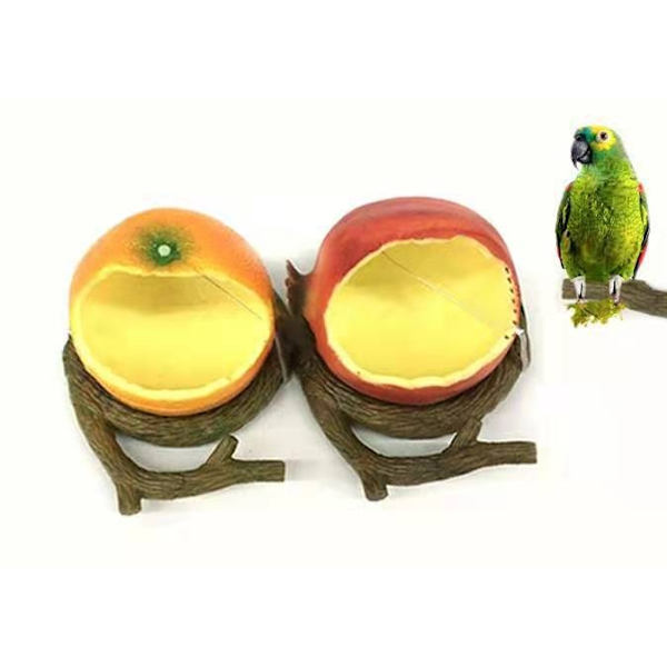 Bird Feeder Bowl Papegoja Food Cup Orange Form Melamin Feeding Cups - Perfet style2