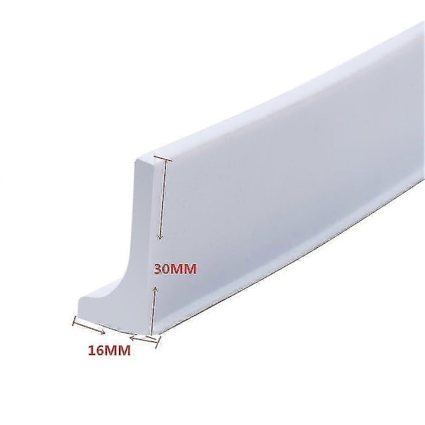 Silikon Duschbarriär Badrum Vattenstopp Vattenbarriär Tätningslist Torr och Våt Separation Dörrtätningslist - Perfekt Transparent 100cm