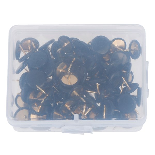 100 runde push pins Oppslagstavle Kart Thumb Tacks Point Bulle - Perfet Black