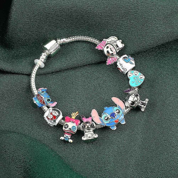 Cartoon Stitch Armband Charm Pärlor Armband Barn Flickor Smycken Presenter- Perfet 19cm