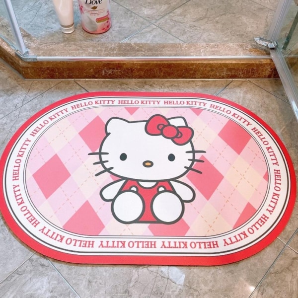 Sanrio mat toiletabsorberende hurtigtørrende skridsikker gulvmåtte - Perfet hello Kitty