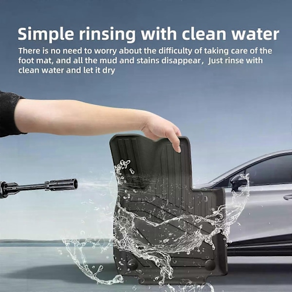 Kompatibel med Xpeng G6 Bilmatter Bagasjeromsmatte TPE 3D Xiaopeng Fotmatte Vanntett Luktfri Brettsett SVART-Perfet trunk mat
