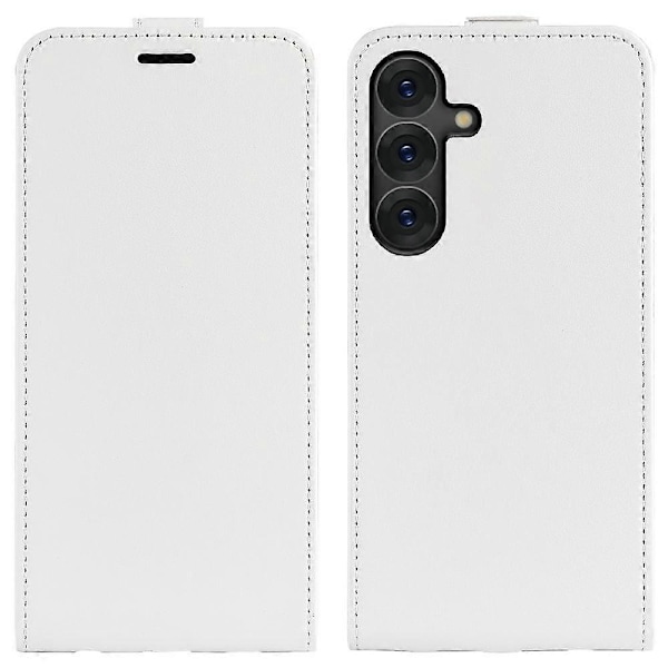 Kompatibel med R64 Textur Vertikal Flip Läder Telefonfodral-Perfet White For Samsung Galaxy S25 5G