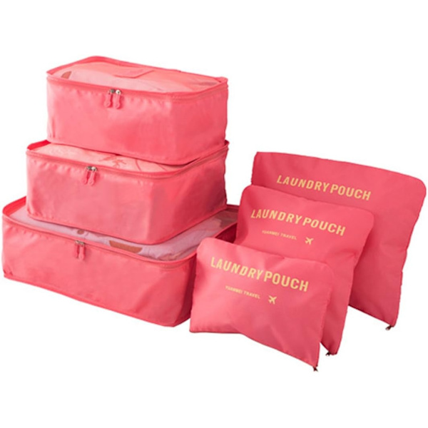 6-pack resväska Organizer Resekläder påsar (vattenmelonröd) - Perfet watermlelon red