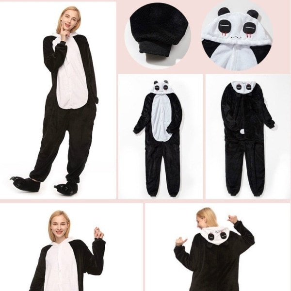 Fancy Cosplay Kostym Onesie Pyjamas Vuxen Nattkläder Panda - Perfet L