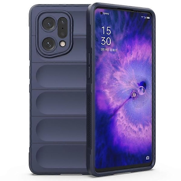 för Oppo Find X5 Stötsäkert Flexibelt Mjukt TPU Halkfritt Kant Mobiltelefon Skydd Robust Baksida - Perfet Dark Blue