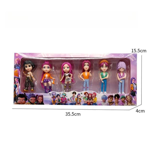 K-POP Devil Hunter Actionfigurset - Ett supersött koreanskt idol-samlarfigurset, perfekt som tillbehör till ditt dockhus. B