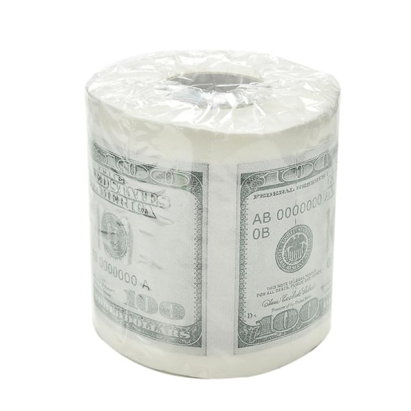 100,00 $ - Toalettpappersrulle med hundra dollar + 1 miljon dollarsedel - Perfet
