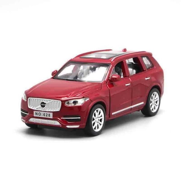 1:32 Volvo XC90 Diecast Cars Model Leksak Öppningsbara dörrar Dra tillbaka Musik Lätt billeksaker för Barn - Perfet Red