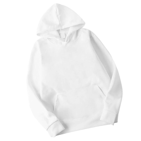 Unisex Bomuldstrøje med Snørehætte - Perfekt White M