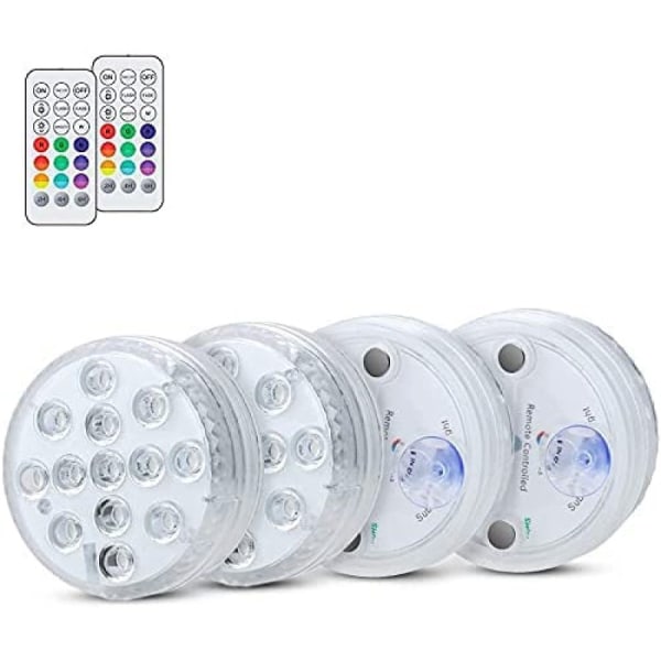 4 stk Mini LED-lys til dekorasjon Akvarium, vasedam - Perfet