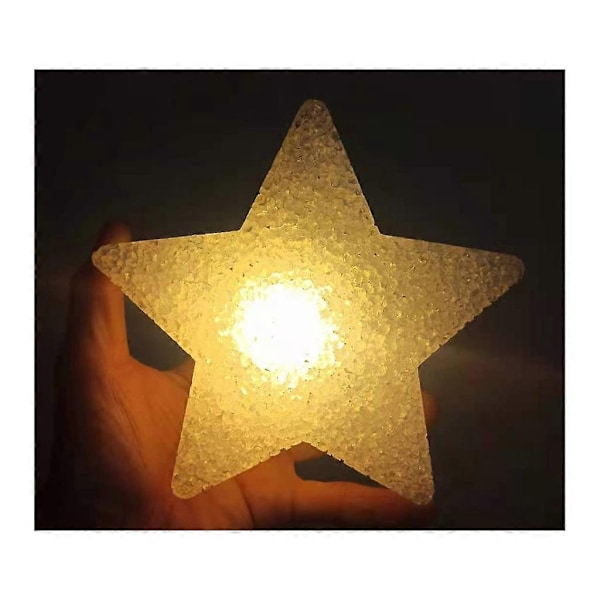 PVC Nattelys Stjerneformet Lys Barnegave til Ferie og Bursdag - Perfekt Warm Yellow-Handheld 15CM