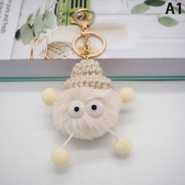 Anime Totoro Plysch Nyckelring Llaveros Mujer Fur Ball Pompom - Perfet black
