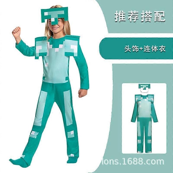Voksen My World Rollespil Kostume Jumpsuit Dragt Rustning Karakter Dragt Sceneoptræden-Perfet Costume D L 125-135cm