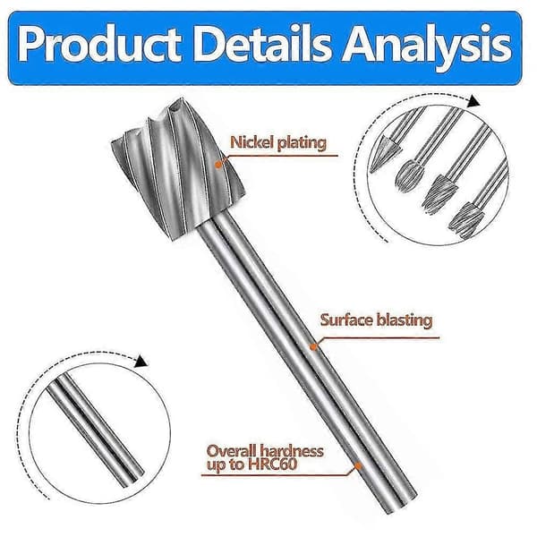 20 stk. HSS Router Carbide Graveringsbits til Dremel Router Bitsæt 1/8 (3 mm) Skaft til Dremel Proxxon-Perfet