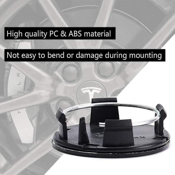 for Tesla Hjulkapselsett Senter Navkapselsett Hjulkapselmutterdeksel Navdeksel for Model Y Mode 3 Mode S Mode-Perfet