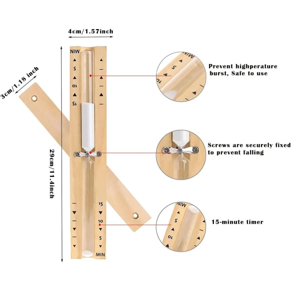 Sauna Hourglass 15 Minutes, Sauna Spa Hourglass Accessories - Perfet