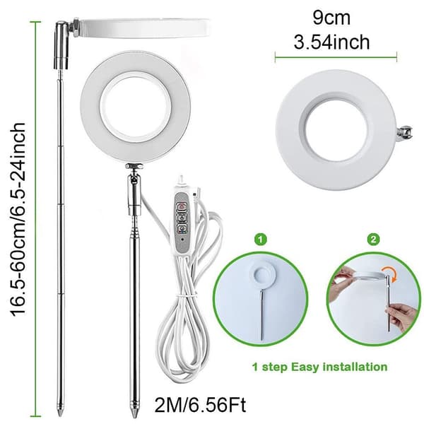 LED växtlampa med 2 ljusrör 2pcs Lights 2pcs Lights