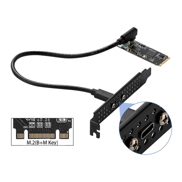 M.2 til Type C udvidelseskort M.2 M/B nøgle til USB3.2 Gen2 10 Gbps USB C Riser ASM3142 Chip M2 22x60 Data Transfer Converter - Perfet null - B