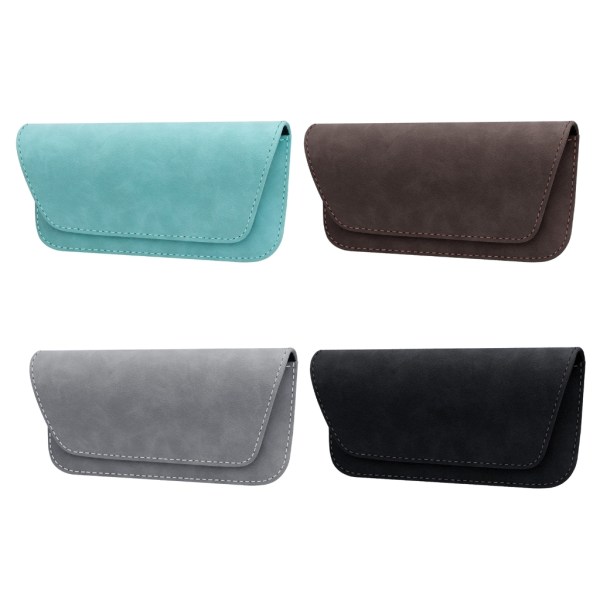 Solglasögonhållare för bil Solskydd, Glasögon Bil Visir Clips Förvaring Glasögon Organizer Case, PU Läder Glasögon Hållare- Perfet Gray