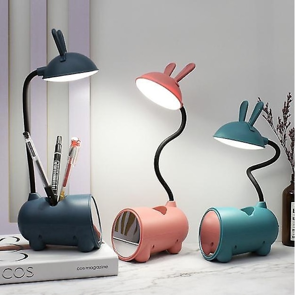 Øyebeskyttelse bordlampe bordlampe nattbordslampe college sovesal klemlampe (rosa)- Perfet