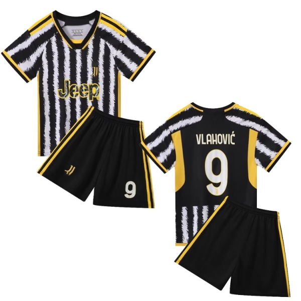 Vlahovic No.9 Jerseysæt Juventus Træningsskjortedragt til børn Drenge Sæson 2023-24 - Perfet Size 14