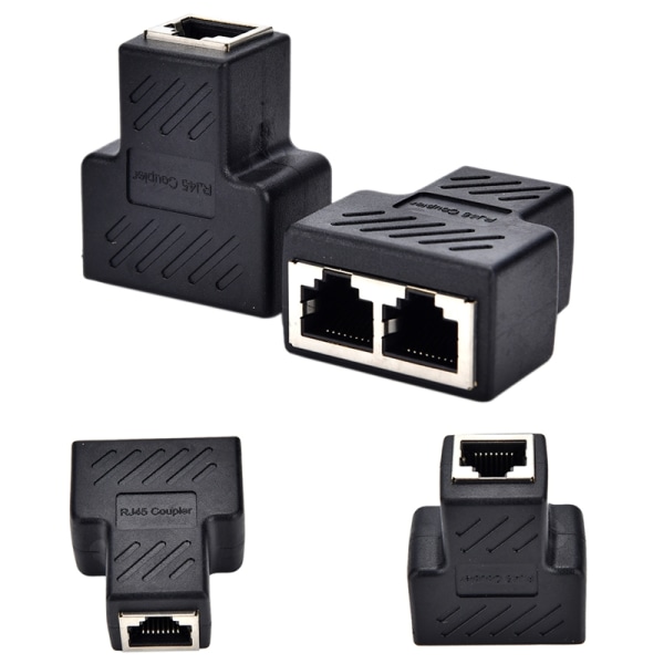1 till 2 LAN Ethernet Nätverkskabel RJ45 Splitter Plug Adapter - Perfet