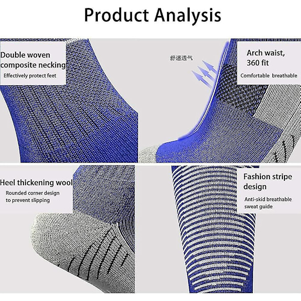 3 par Acsergery Gift Mænds fodboldsokker til kvinder, Voksensport skridsikre knæhøjde - perfekt