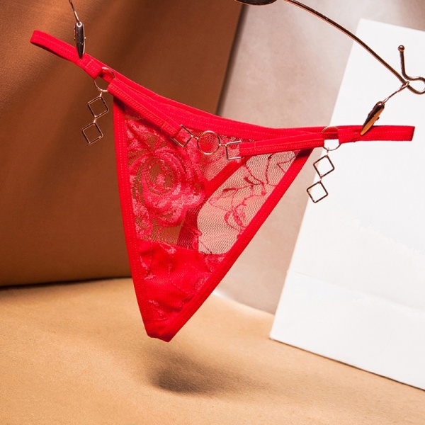 Kvinders sexet geometrisk metal G-streng Strings T-ryg Undertøj Pan - Perfet Red