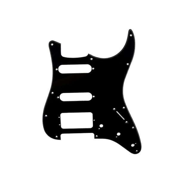 Flerfärgad 11-håls SSH Gitarrplektrumskydd Reptålig Platt Kompatibel med ST SQ Elgitarrer 3-lagers SSH Gitarrplektrumskydd Gitarrdelar-Perfekt black