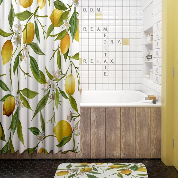 4 keltaista set , jossa matot, wc-kansi - Perfet